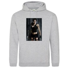 Hoodie with Print Tomb Raider Lara Croft Strong Hero - 2XL grey