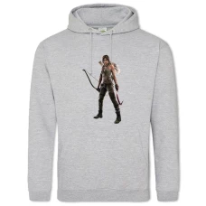 Hoodie with Print Tomb Raider Lara Croft Strong Hero Print - 2XL grey