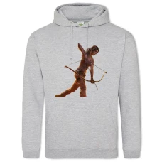 Hoodie with Print Tomb Raider Strong Lara Croft Print - 2XL grey