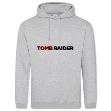Hoodie with Print Tomb Raider Logo - 2XL grey