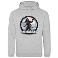 Hoodie with Print Tomb Raider Logo Print - 2XL grey