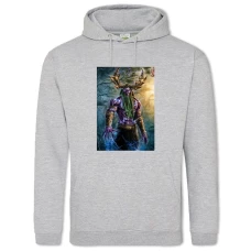 Hoodie with Print World Of Warcraft Malfurion Stormrage - 2XL grey