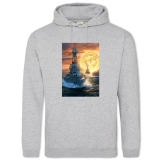 Hoodie with Print World Of Warships Bright Print - 2XL grey
