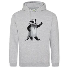 Hoodie with Print Funny Raccoon With Seed - 2XL grey