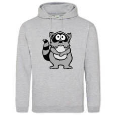 Hoodie with Print Cute Raccoon - 2XL grey
