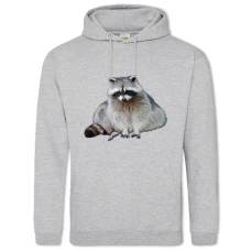 Hoodie with Print Fat Raccoon - 2XL grey