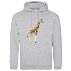 Hoodie with Print Giraffe - 2XL grey