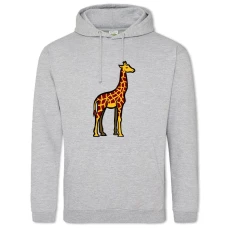 Hoodie with Print Painted Giraffe - 2XL grey
