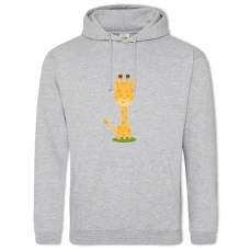 Hoodie with Print Cute Small Giraffe - 2XL grey