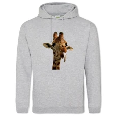 Hoodie with Print Funny Head Of Giraffe - 2XL grey