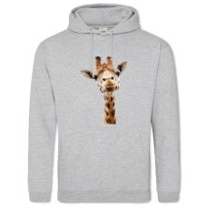 Hoodie with Print Ridiculous Head Of Giraffe - 2XL grey