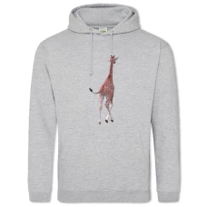 Hoodie with Print Giraffe Going Somewhere - 2XL grey