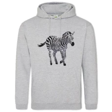 Hoodie with Print Zebra Walks - 2XL grey