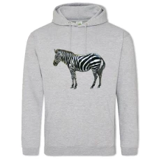 Hoodie with Print Zebra - 2XL grey