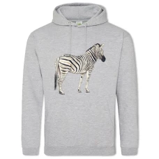 Hoodie with Print Painted Zebra - 2XL grey