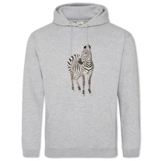 Hoodie with Print Zebra Stands - 2XL grey