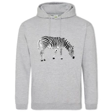 Hoodie with Print Zebra Looks For Grass - 2XL grey