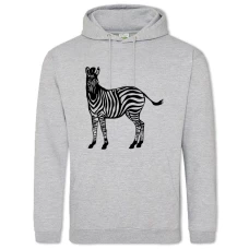 Hoodie with Print Shadow Of Zebra - 2XL grey