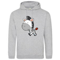 Hoodie with Print Cute Zebra From Cartoon - 2XL grey