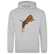 Hoodie with Print Tiger Jumps - 2XL grey