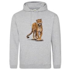 Hoodie with Print Tiger - 2XL grey