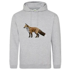 Hoodie with Print Fox - 2XL grey