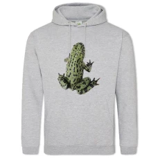 Hoodie with Print Green Frog With Black Spots - 2XL grey