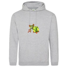 Hoodie with Print Frog Hangs Earth - 2XL grey