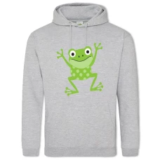 Hoodie with Print Green Frog From Cartoon - 2XL grey