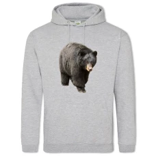 Hoodie with Print Dark Brown Bear Walks - 2XL grey