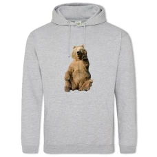 Hoodie with Print Cute White Bear - 2XL grey