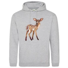 Hoodie with Print Cute Dear From Cartoon - 2XL grey