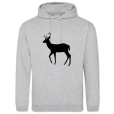 Hoodie with Print Black Shadow Of Dear - 2XL grey