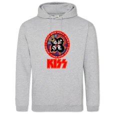 Худи с принтом Кисс 2 - 2XL серый