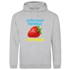 Hoodie with Print Ukrainian palyanitsa strawberry - 2XL grey