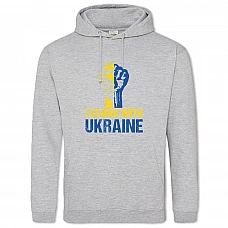 Худи с принтом Я стою за Украину - 2XL серый