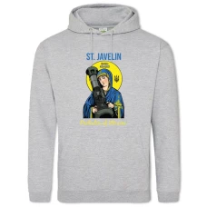 Hoodie with Print Saint Javelin Defender of Ukraine - 2XL grey