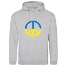 Hoodie with Print Ukraine Sign of peace - 2XL grey