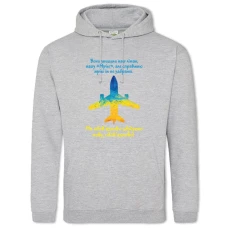 Hoodie with Print Dream plane Ukraine - 2XL grey