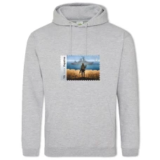 Hoodie with Print Mark Russian military ship, go fuck yourself - 2XL grey