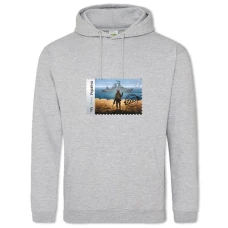 Hoodie with Print Mark Russian military ship, go fuck yourself, Done - 2XL grey