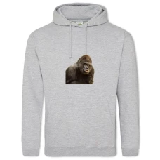 Hoodie with Print Funny Head Of Monkey - 2XL grey