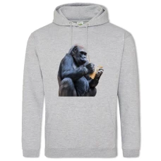 Hoodie with Print Monkey With Small Log - 2XL grey