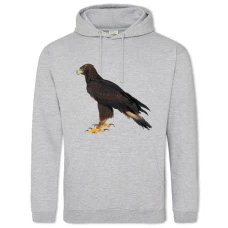 Hoodie with Print Eagle Stands - 2XL grey