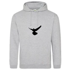 Hoodie with Print Black Shadow Of Eagle - 2XL grey