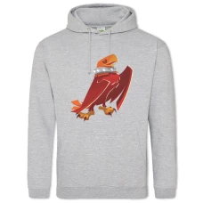 Hoodie with Print Eagle Art - 2XL grey