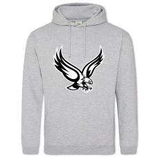 Hoodie with Print Black And White Eagle - 2XL grey