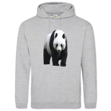 Hoodie with Print Panda Stands - 2XL grey