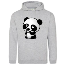 Hoodie with Print Cute Panda - 2XL grey