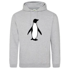 Hoodie with Print Painted Shadow Of Penguin - 2XL grey